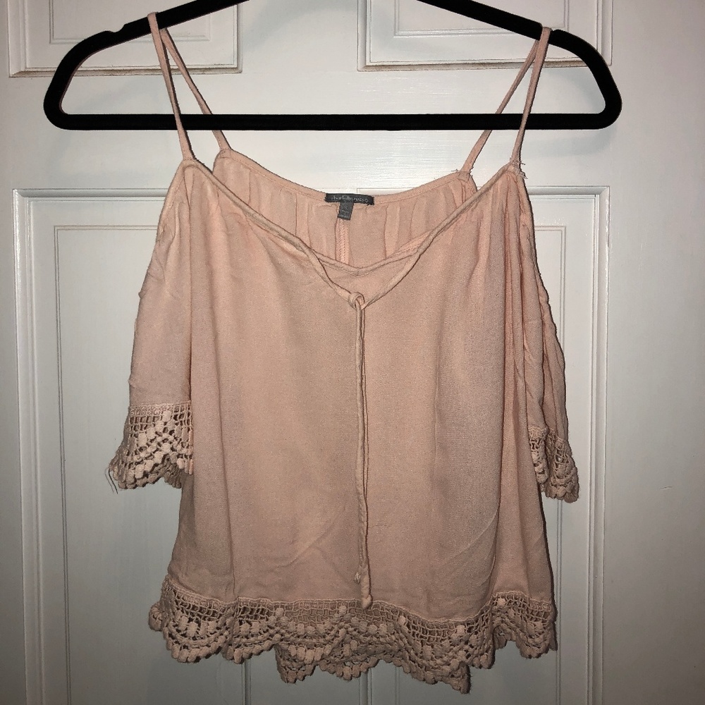 Light Pink Off The Shoulder Top